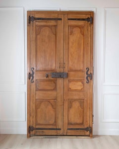 French 19th Century Double-leaf Double-sided Walnut Communication Door