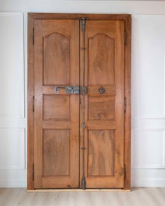 French 19th Century Double-sided Double-leaf Walnut Communication Door