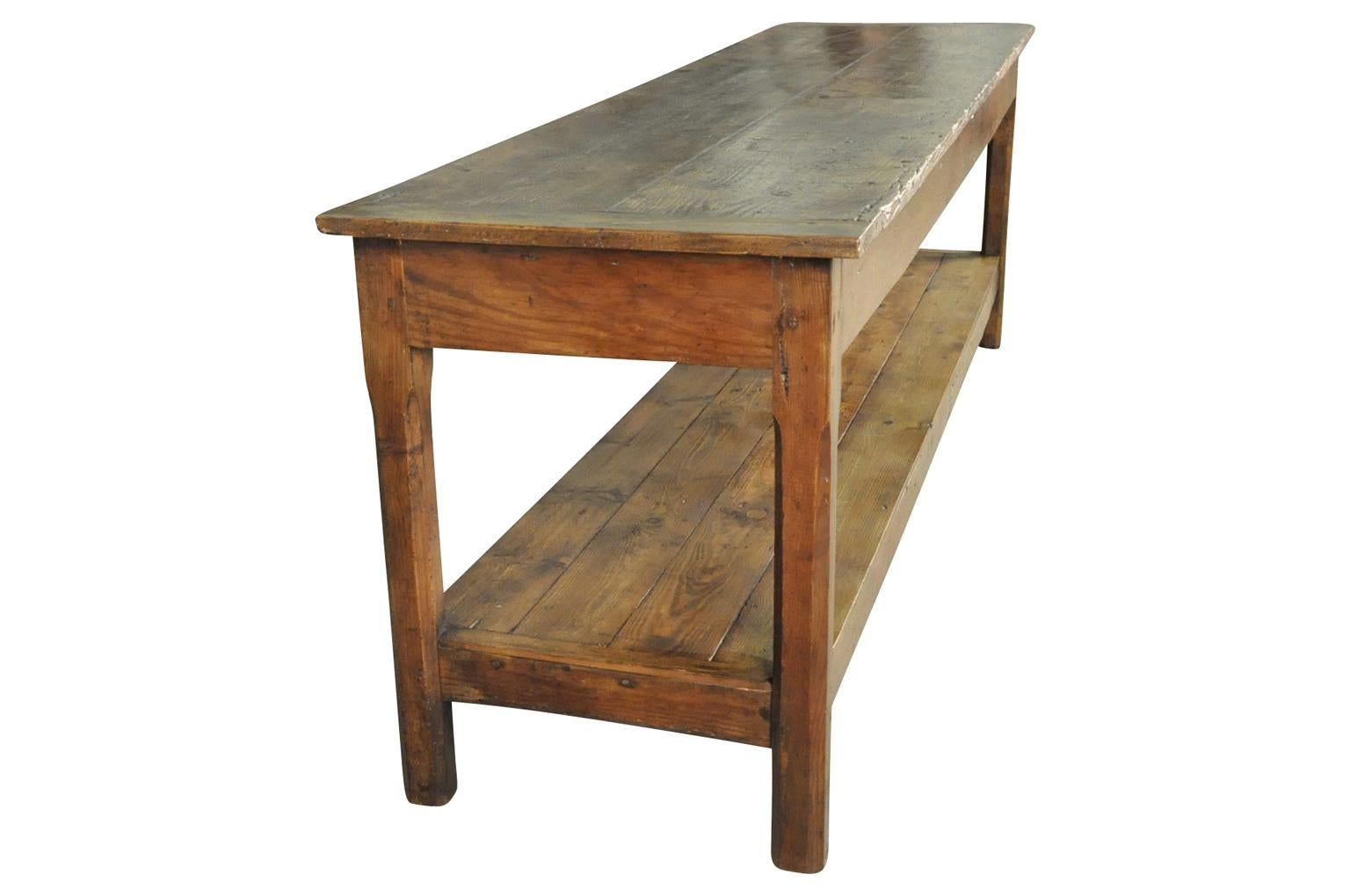 Pine French 19th Century Draper's Table, Console
