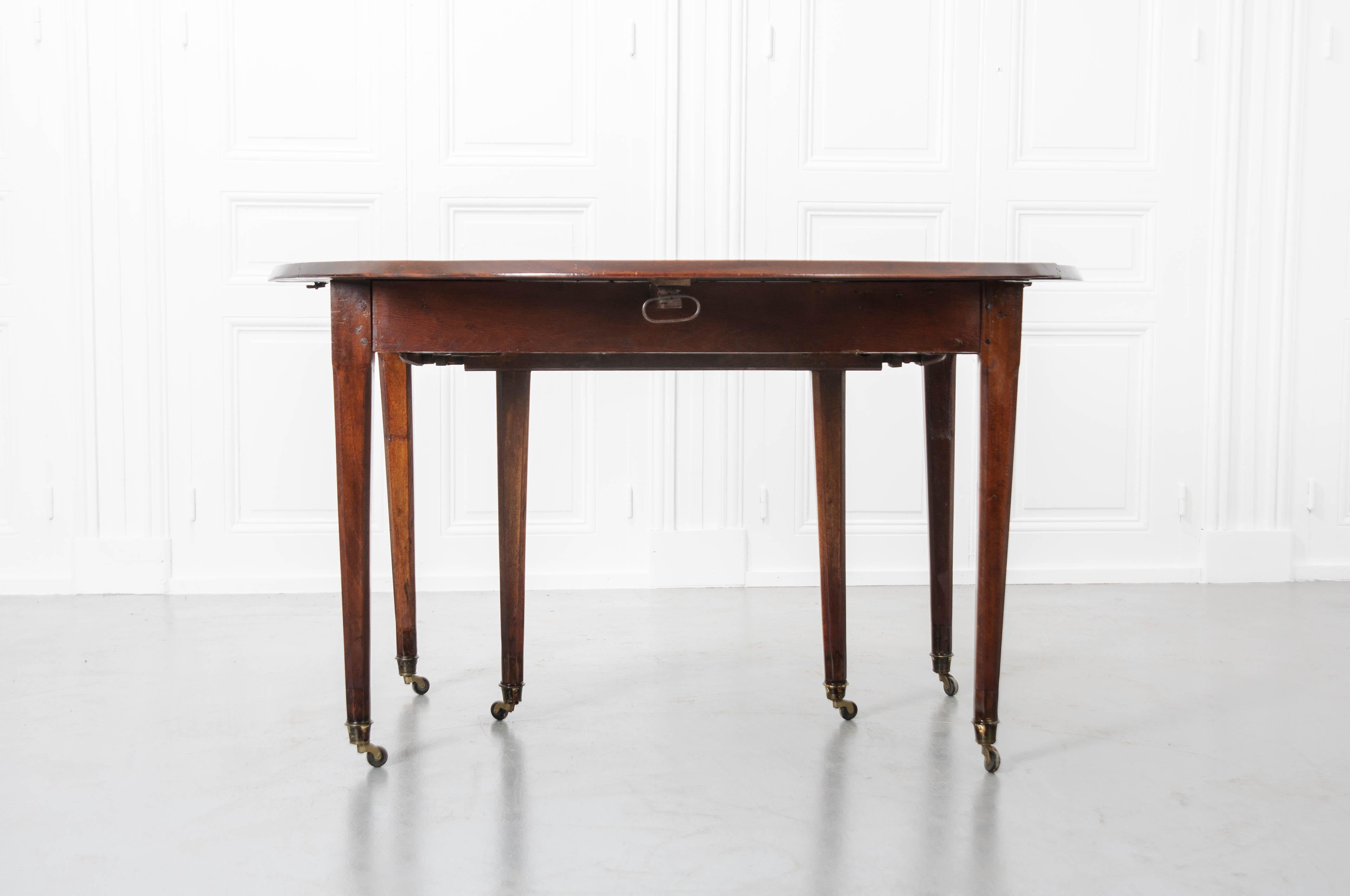 French 19th Century Drop Leaf Mahogany Dining Table 2