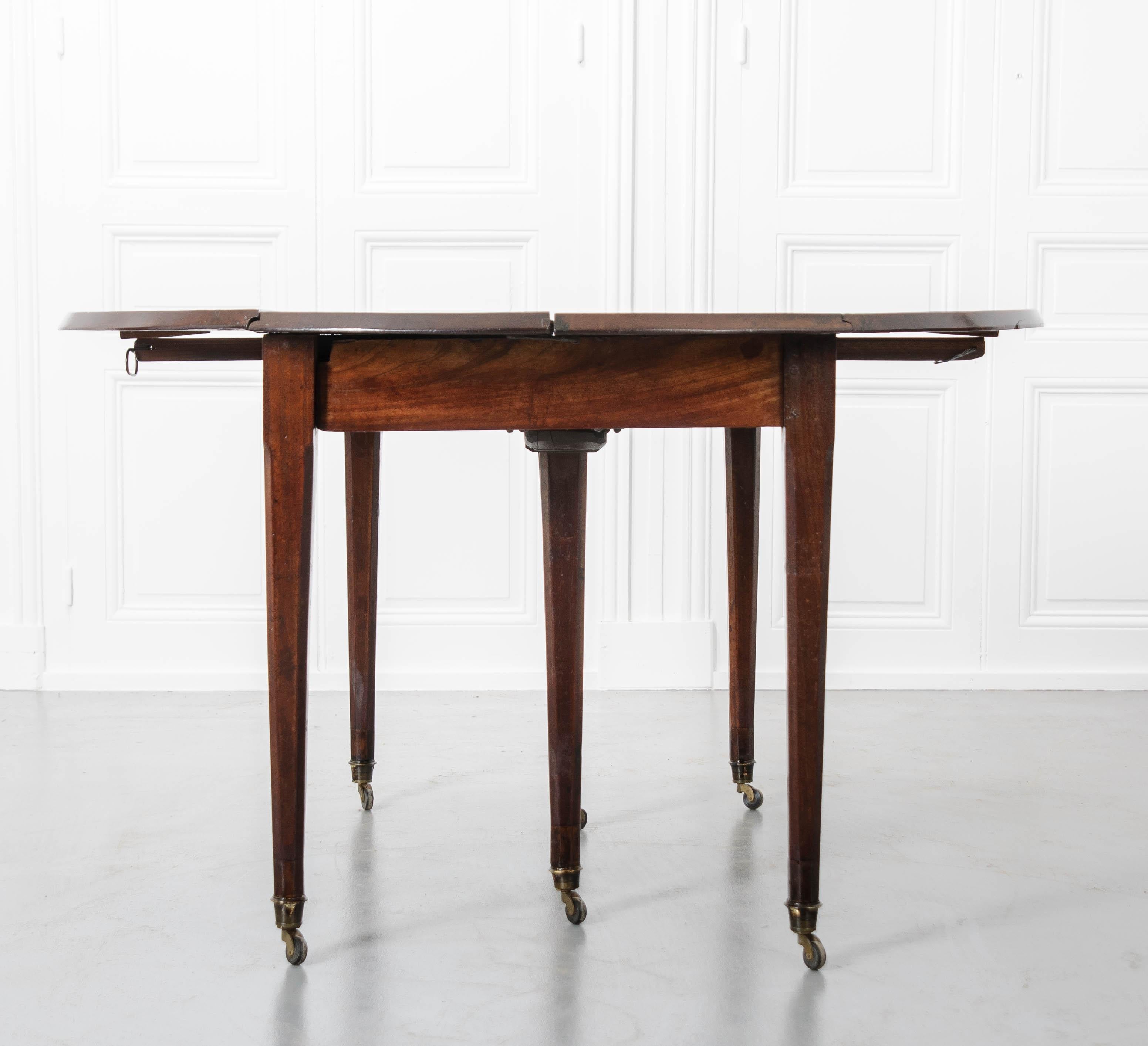 French 19th Century Drop Leaf Mahogany Dining Table 3