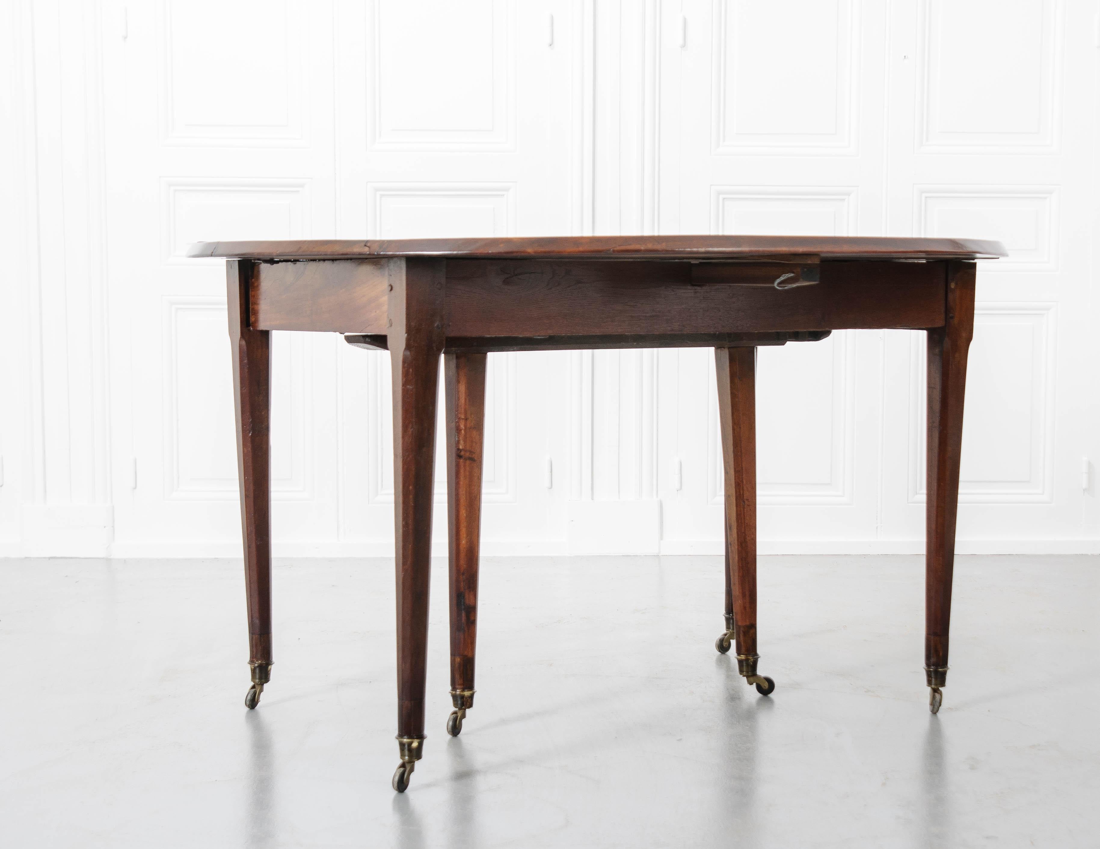 French 19th Century Drop Leaf Mahogany Dining Table 4