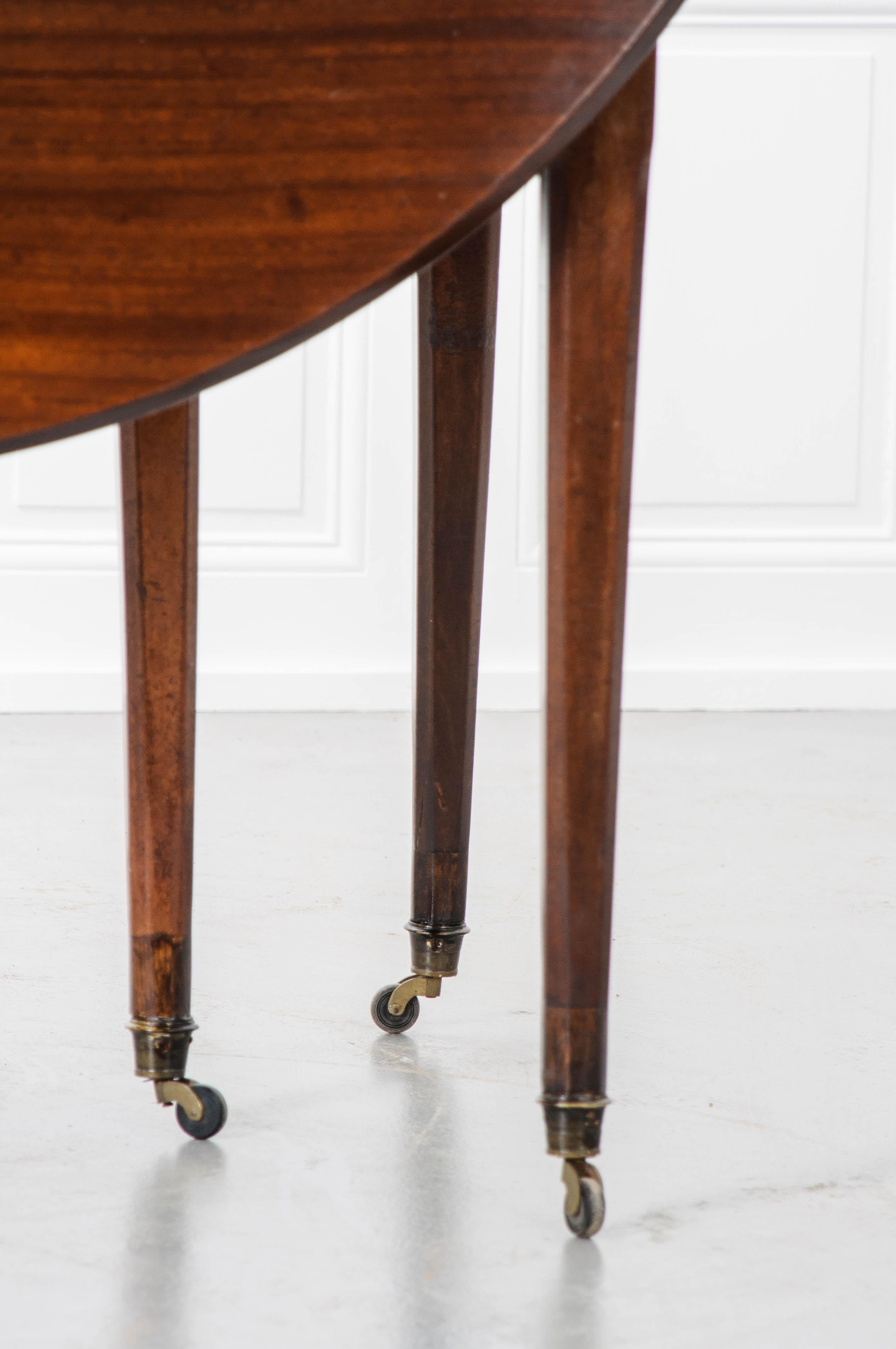 French 19th Century Drop Leaf Mahogany Dining Table 5