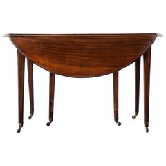 French 19th Century Drop Leaf Mahogany Dining Table