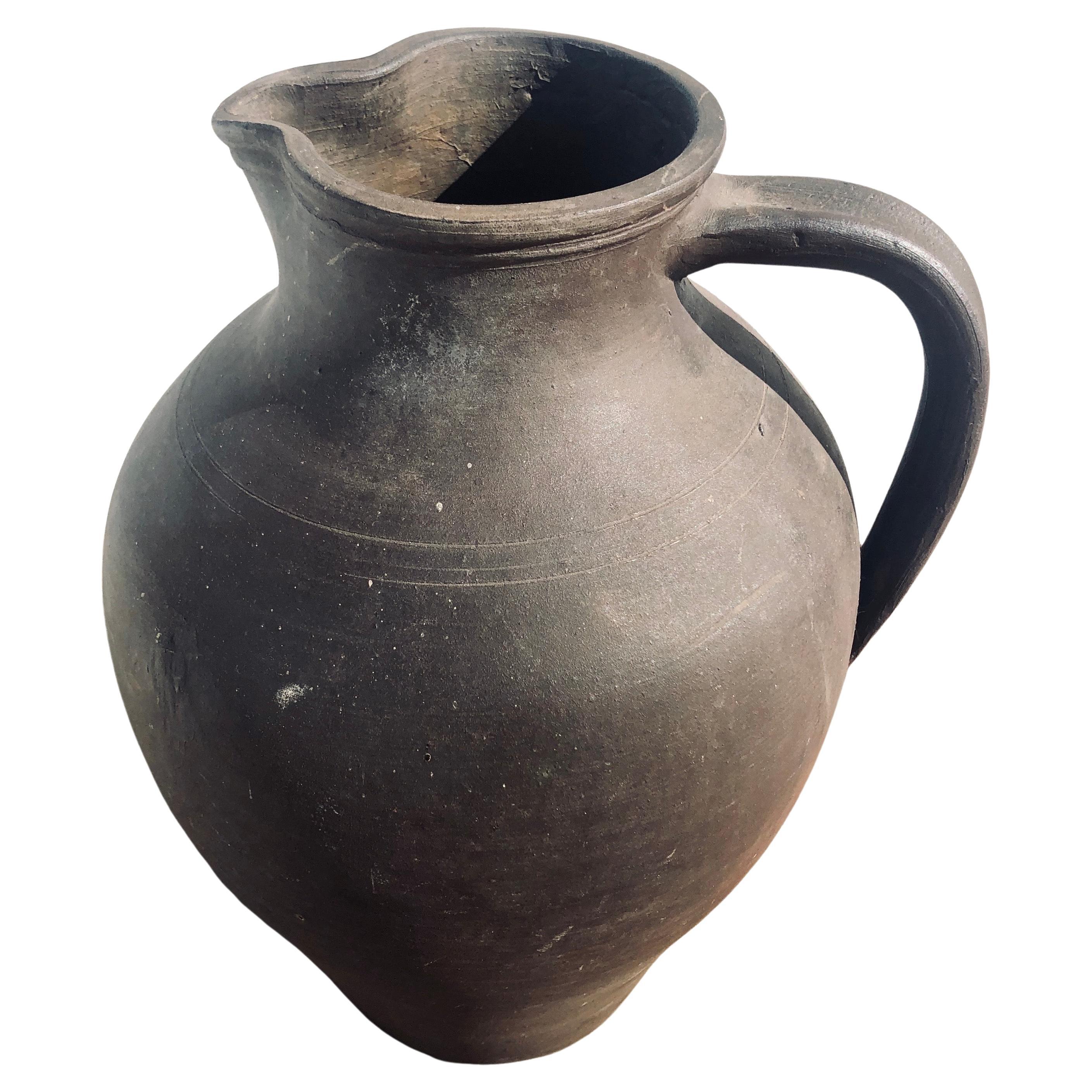 Pot en faïence français du 19ème siècle, poterie européenne ancienne