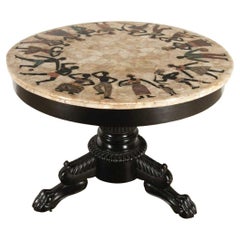 French, 19th Century Ebonised and Specimen Marble Table