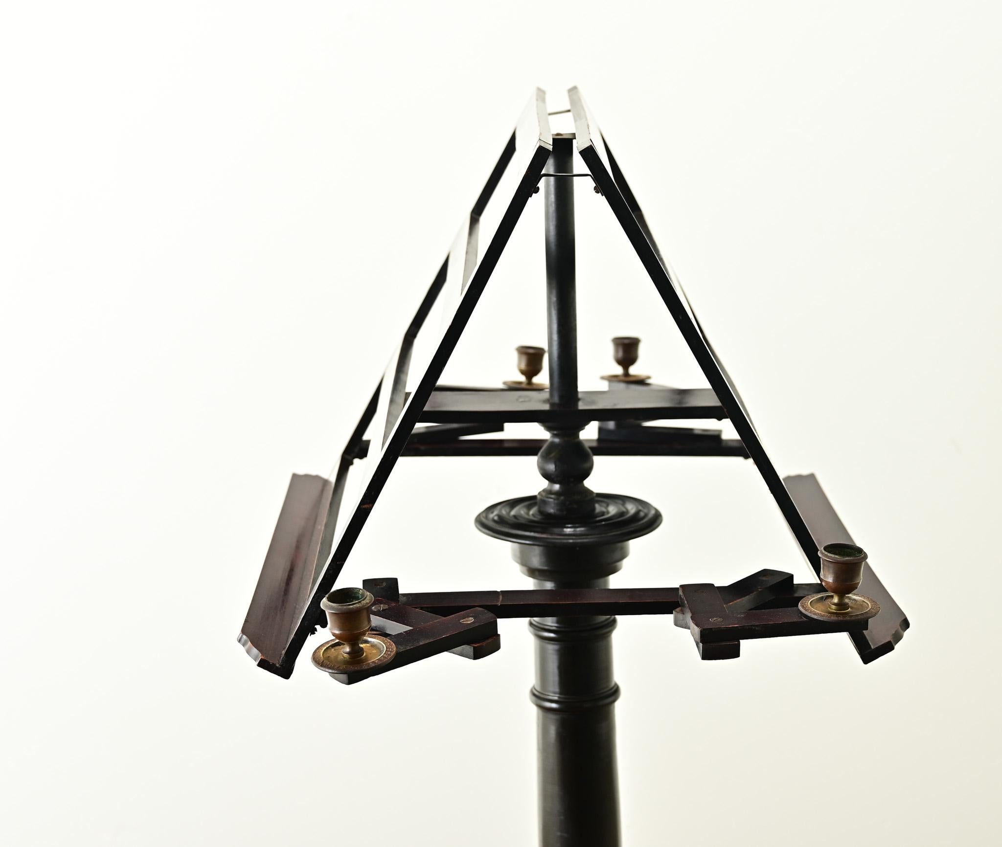 French 19th Century Ebonized Duet Stand For Sale 1