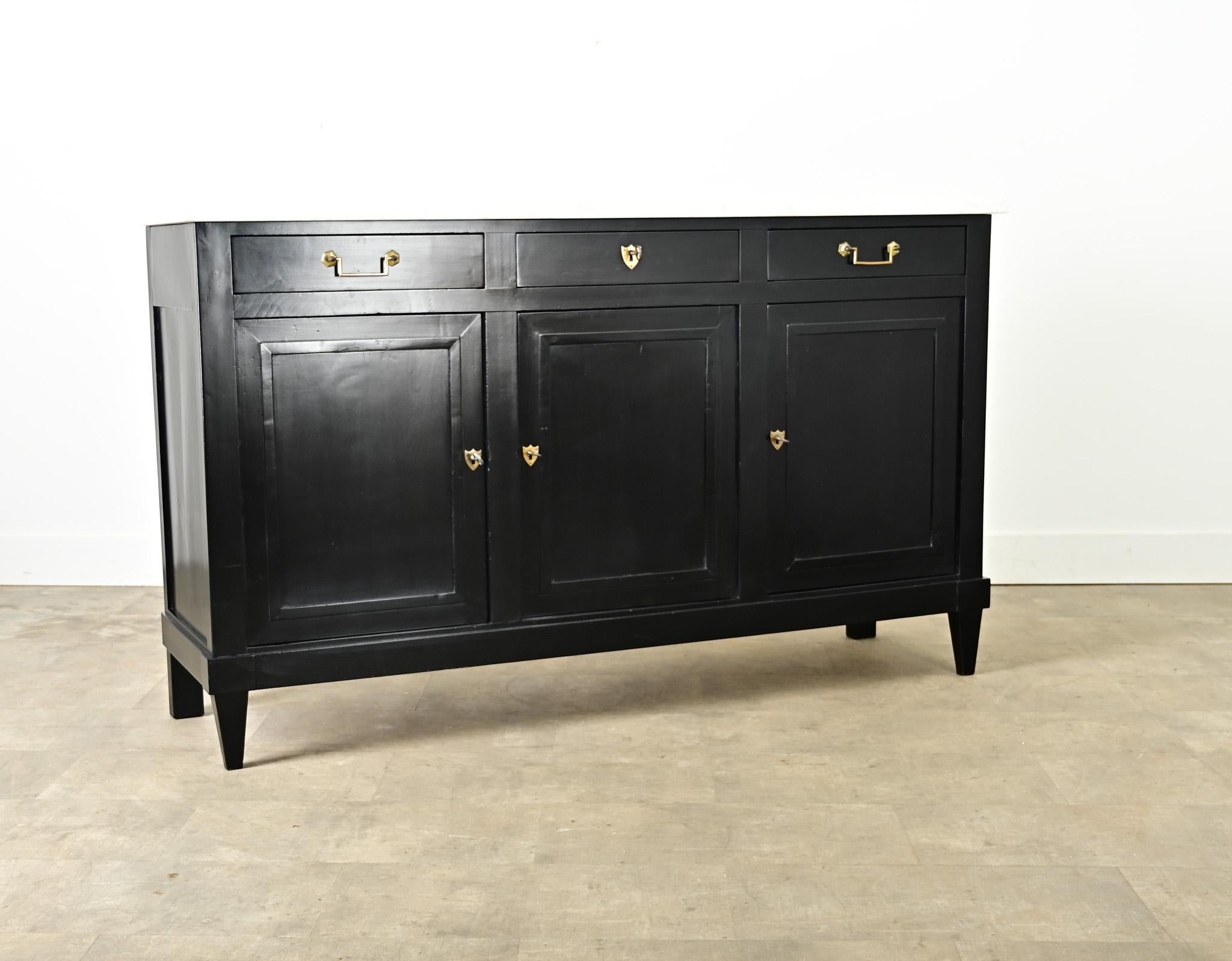 Brass French 19th Century Ebonized Enfilade For Sale