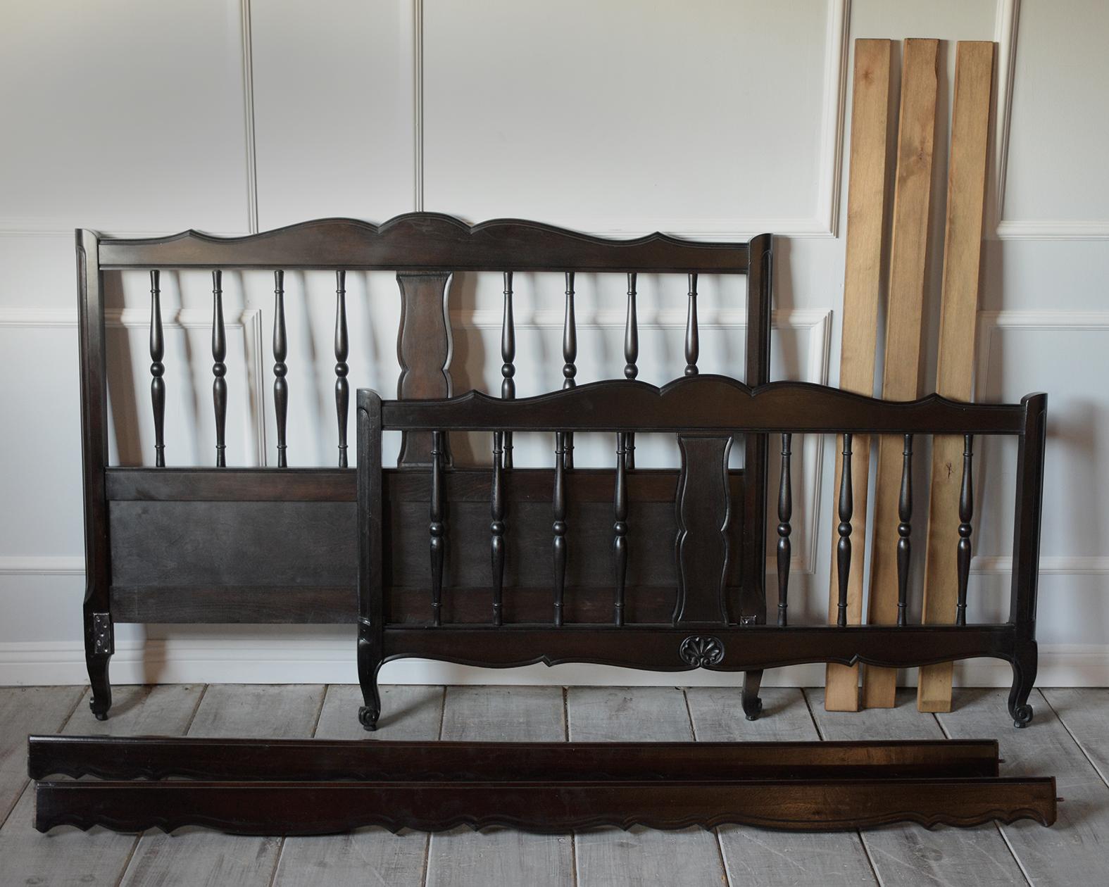 19th Century Ebonized Full Size Bed Frame 4