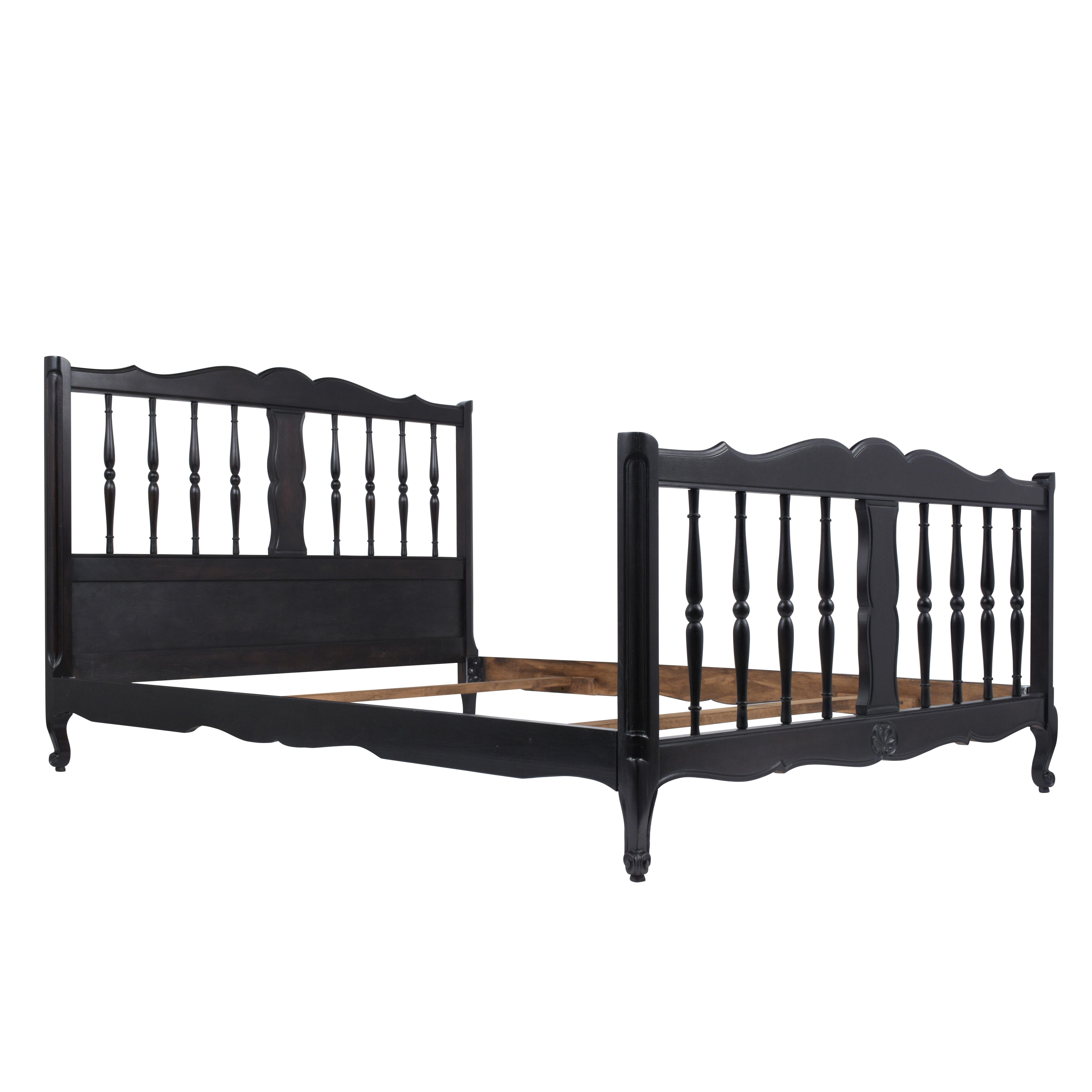 19th Century Ebonized Full Size Bed Frame In Good Condition In Los Angeles, CA