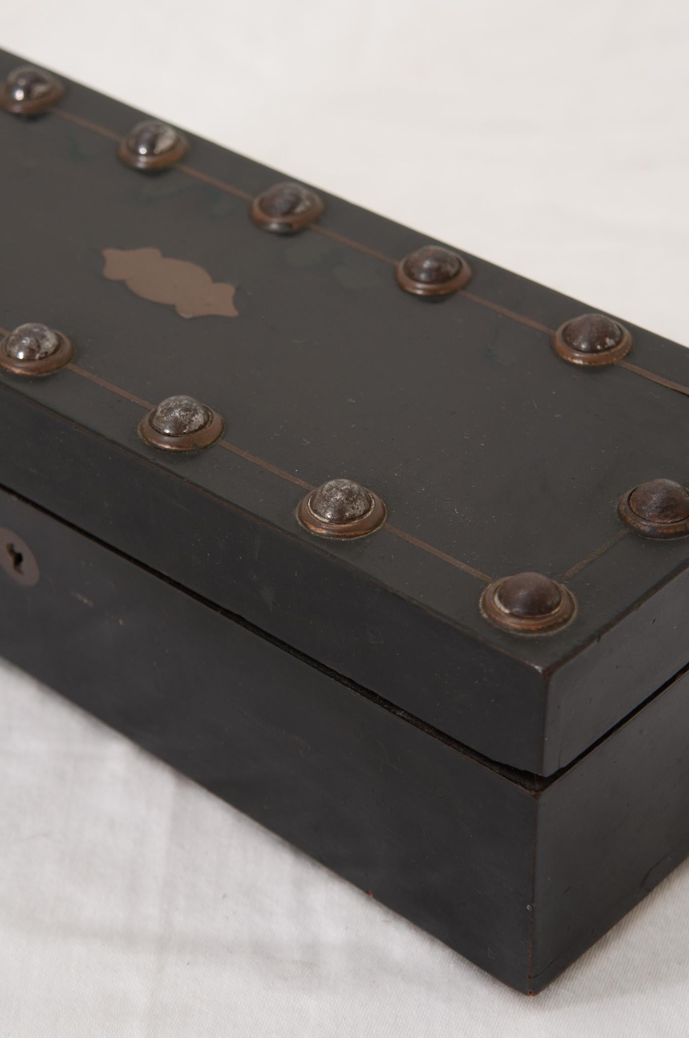 French 19th Century Ebonized Glove Box In Good Condition For Sale In Baton Rouge, LA