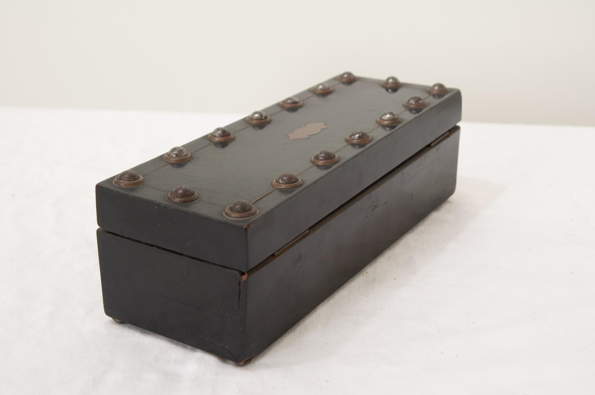 French 19th Century Ebonized Glove Box For Sale 1