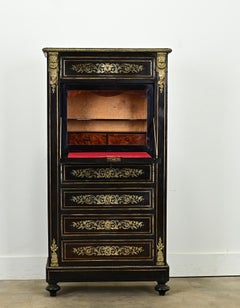 Französisch 19. Jahrhundert Ebonisiert & Intarsien Sekretär