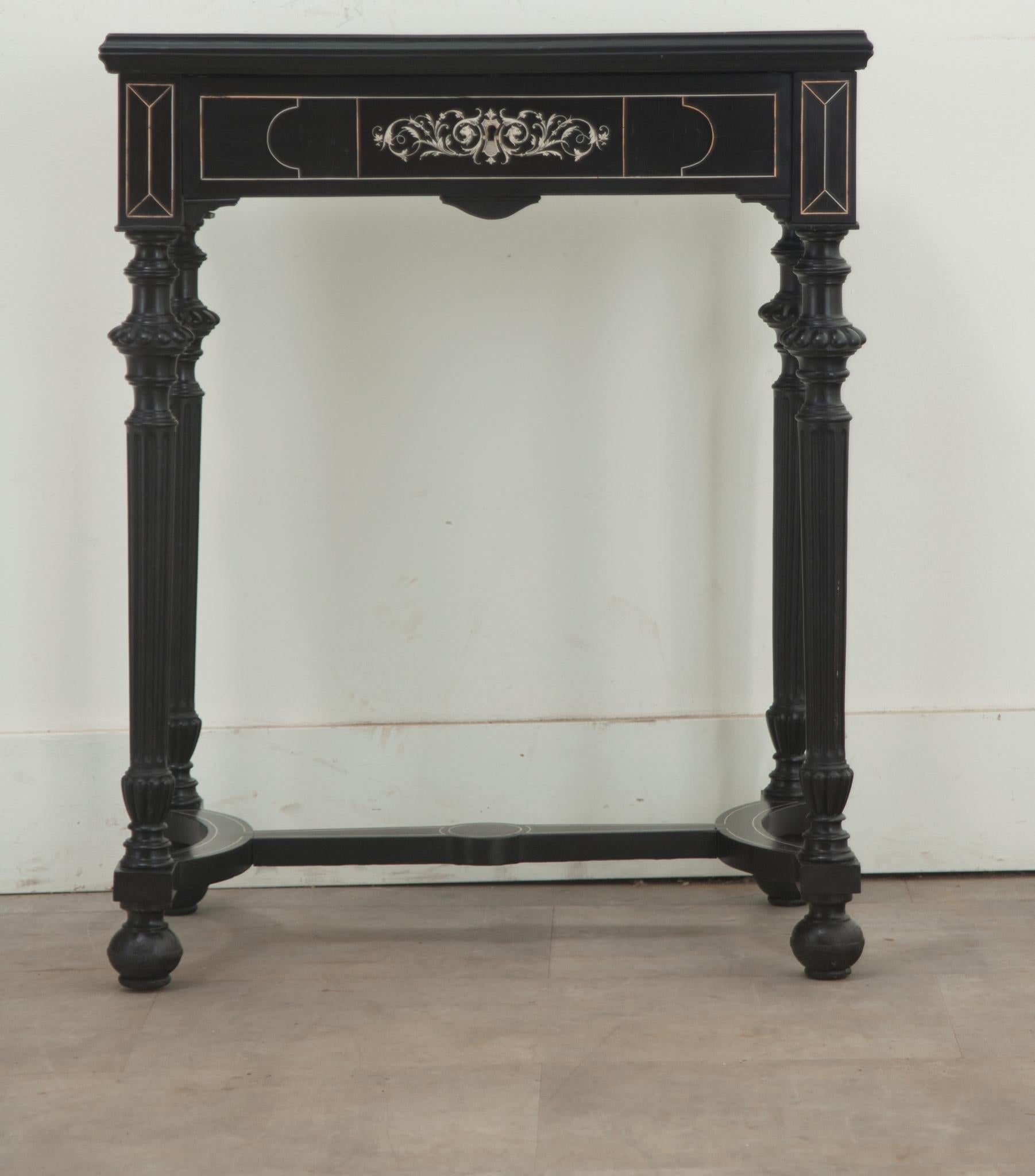 Other French 19th Century Ebonized & Inlay Vanity For Sale