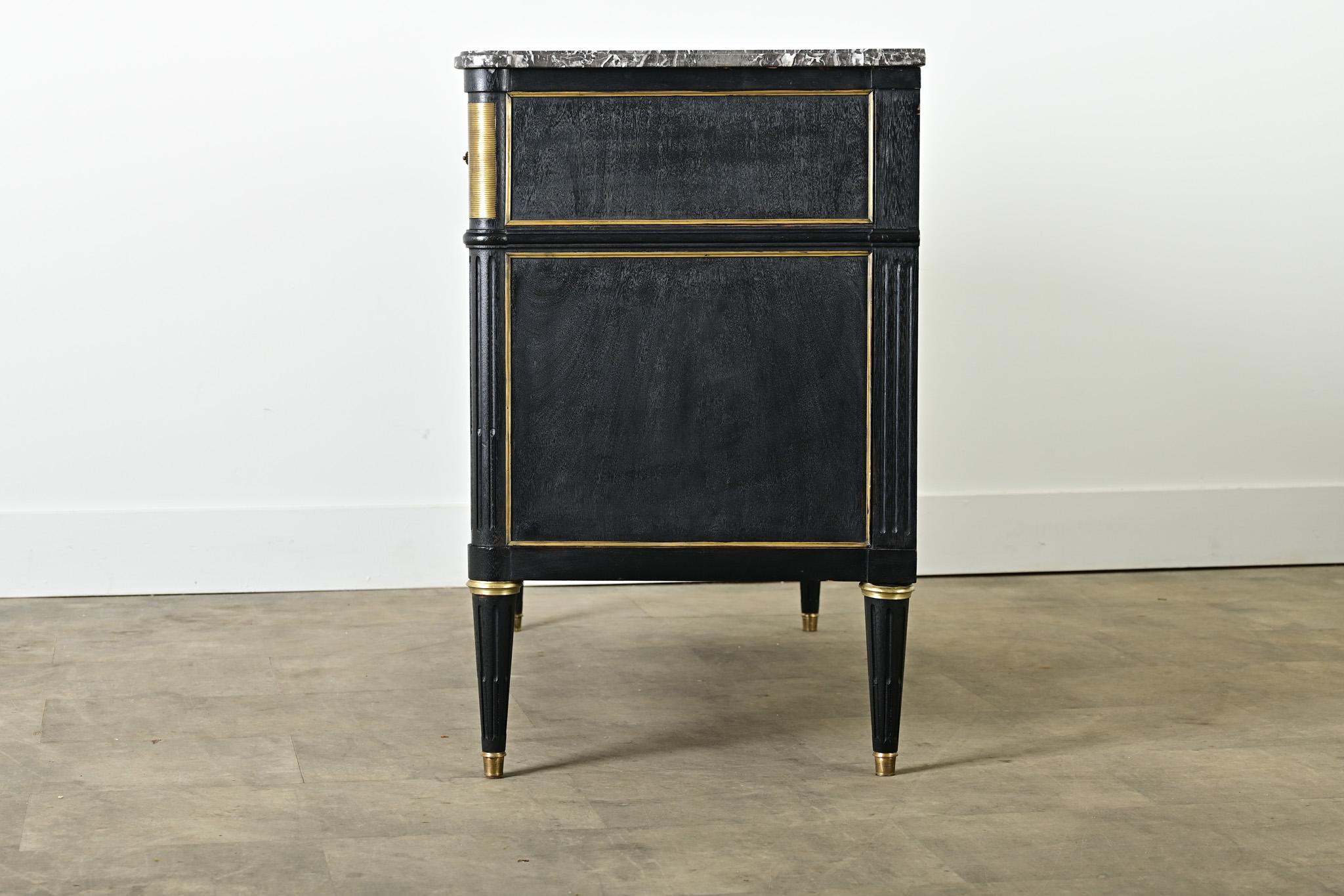French 19th Century Ebonized Louis XVI Style Commode For Sale 6