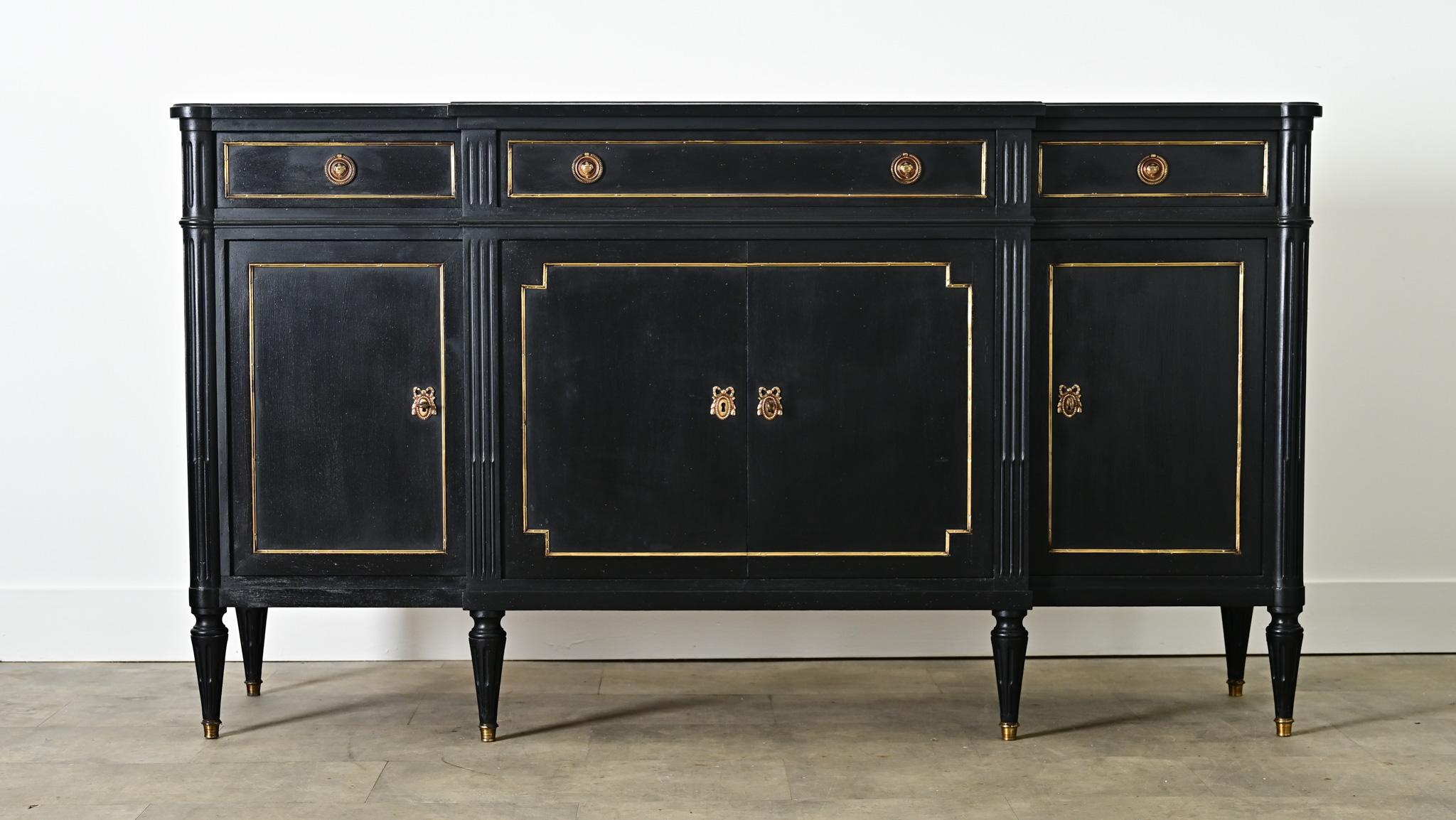 Enfilada Francesa Estilo Luis XVI Ebonizada Siglo XIX Francés en venta