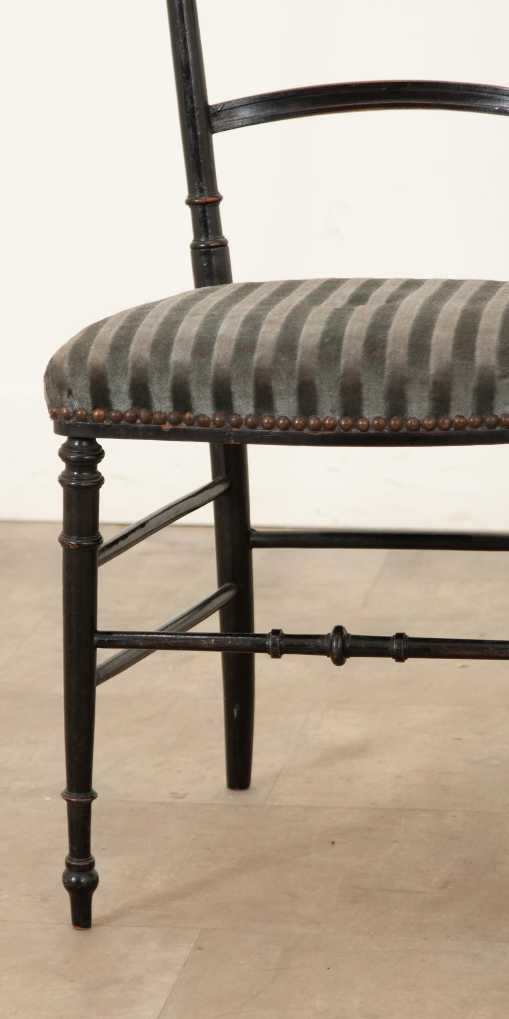 French 19th Century Ebonized Opera Chairs For Sale 5