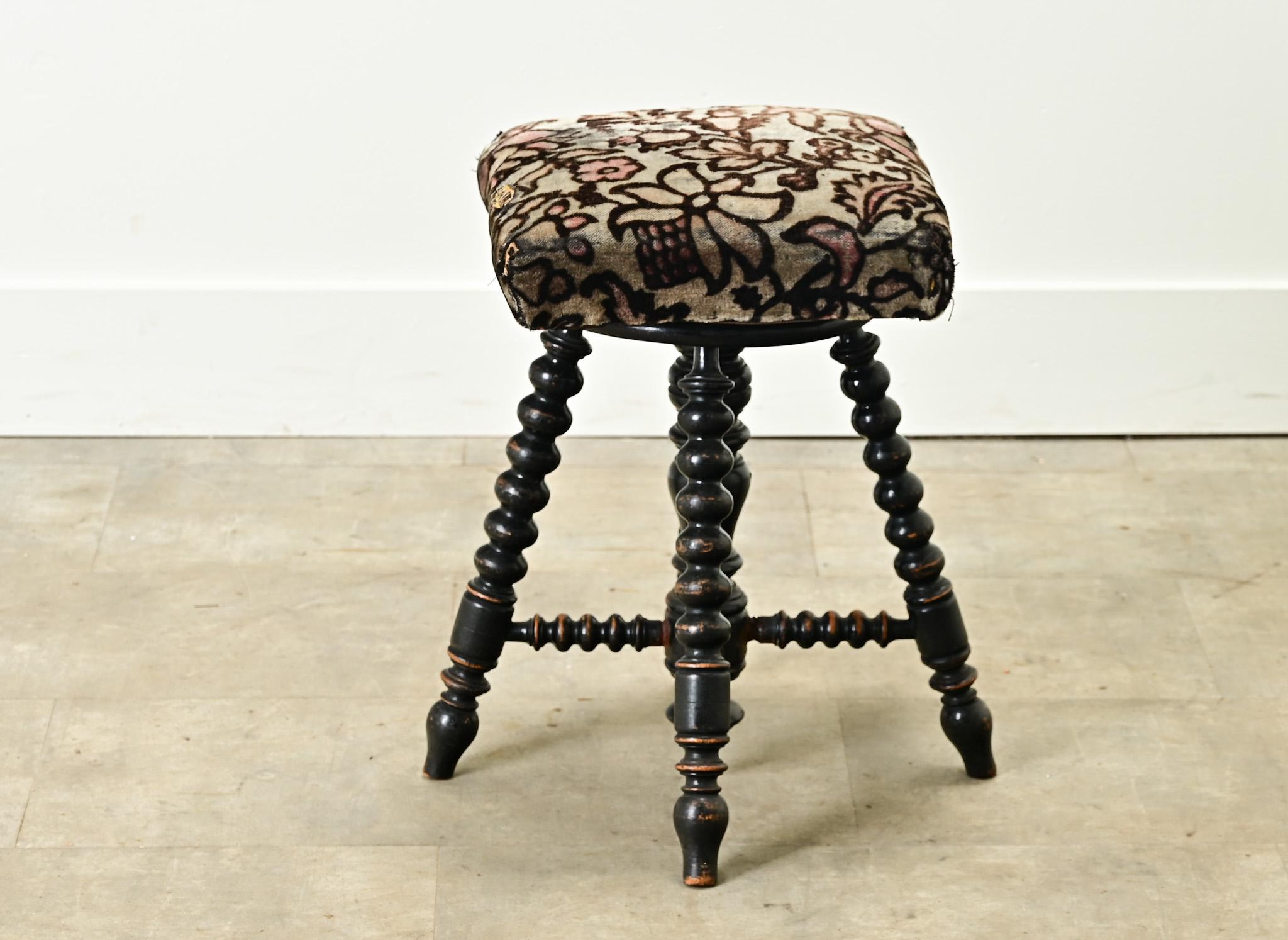 Other French 19th Century Ebonized Piano Stool For Sale