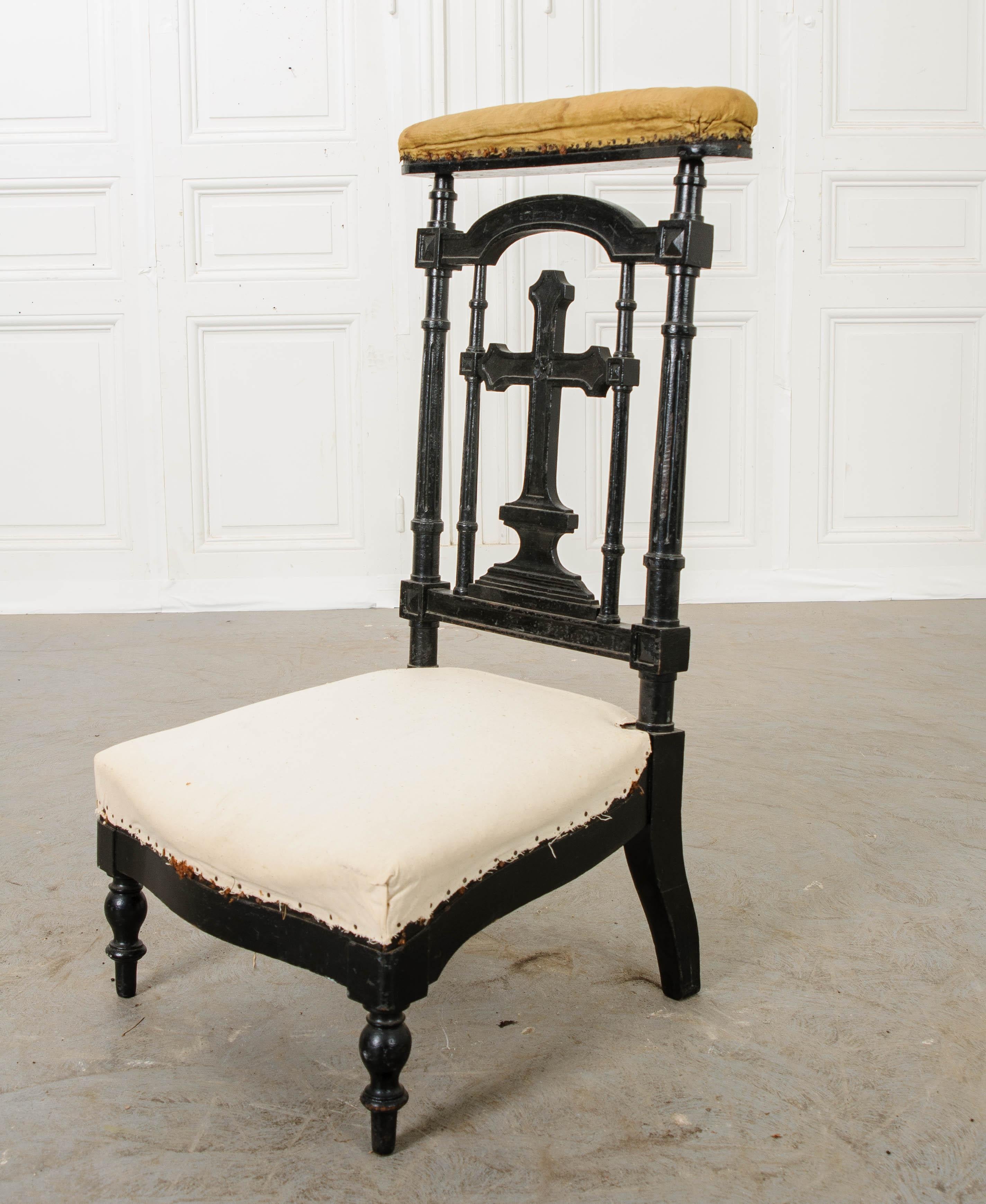 Hardwood French 19th Century Ebonized Prie Dieu