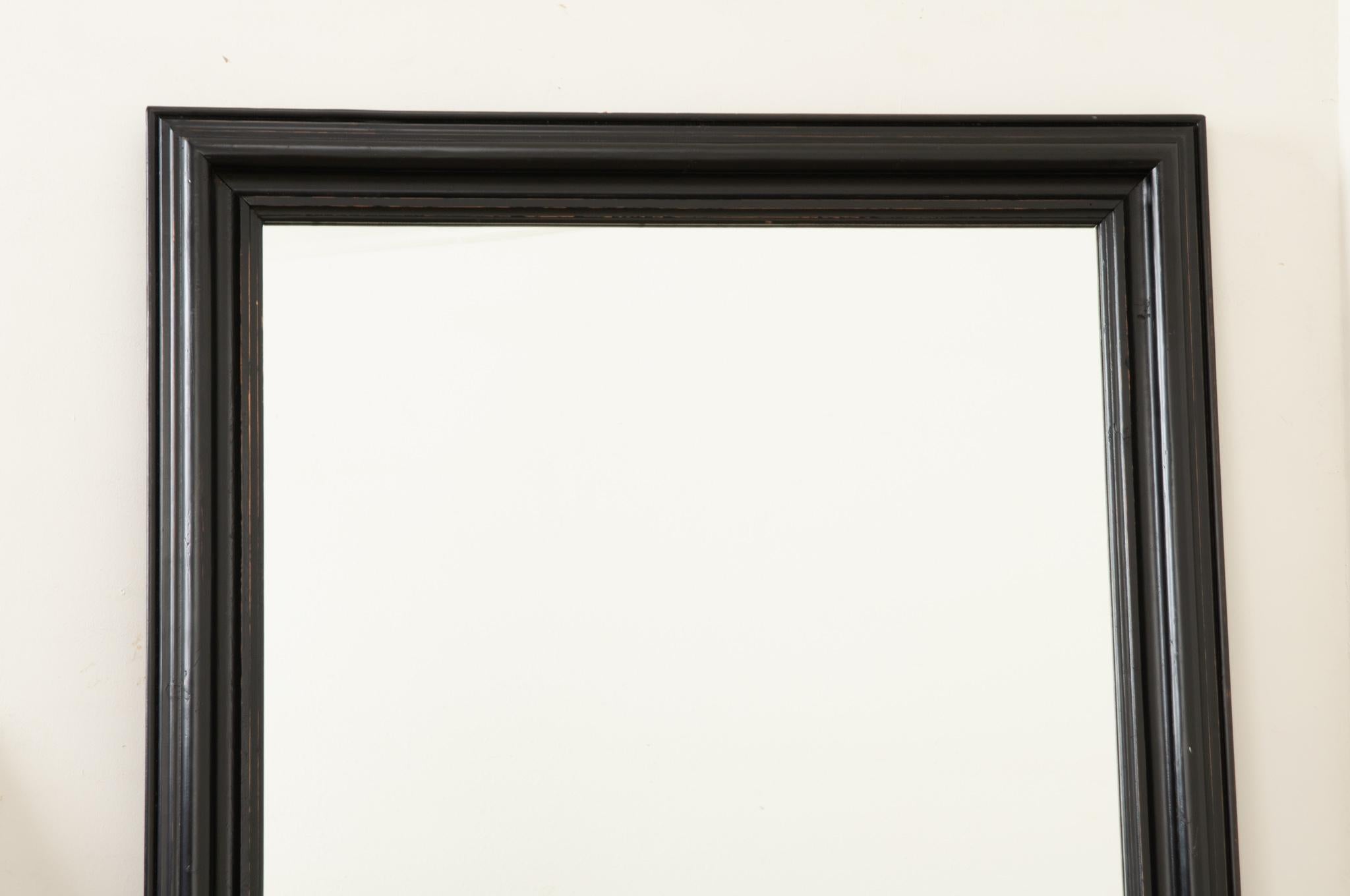Other French 19th Century Ebony Bistro Mirror For Sale