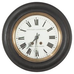 French 19th Century Ebony Wall Clock