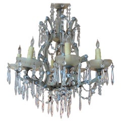 Antique French 19th Century Eight-Light Crystal Chandelier