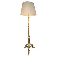 French 19th Century Electrified Bronze Floor Oil Lamp