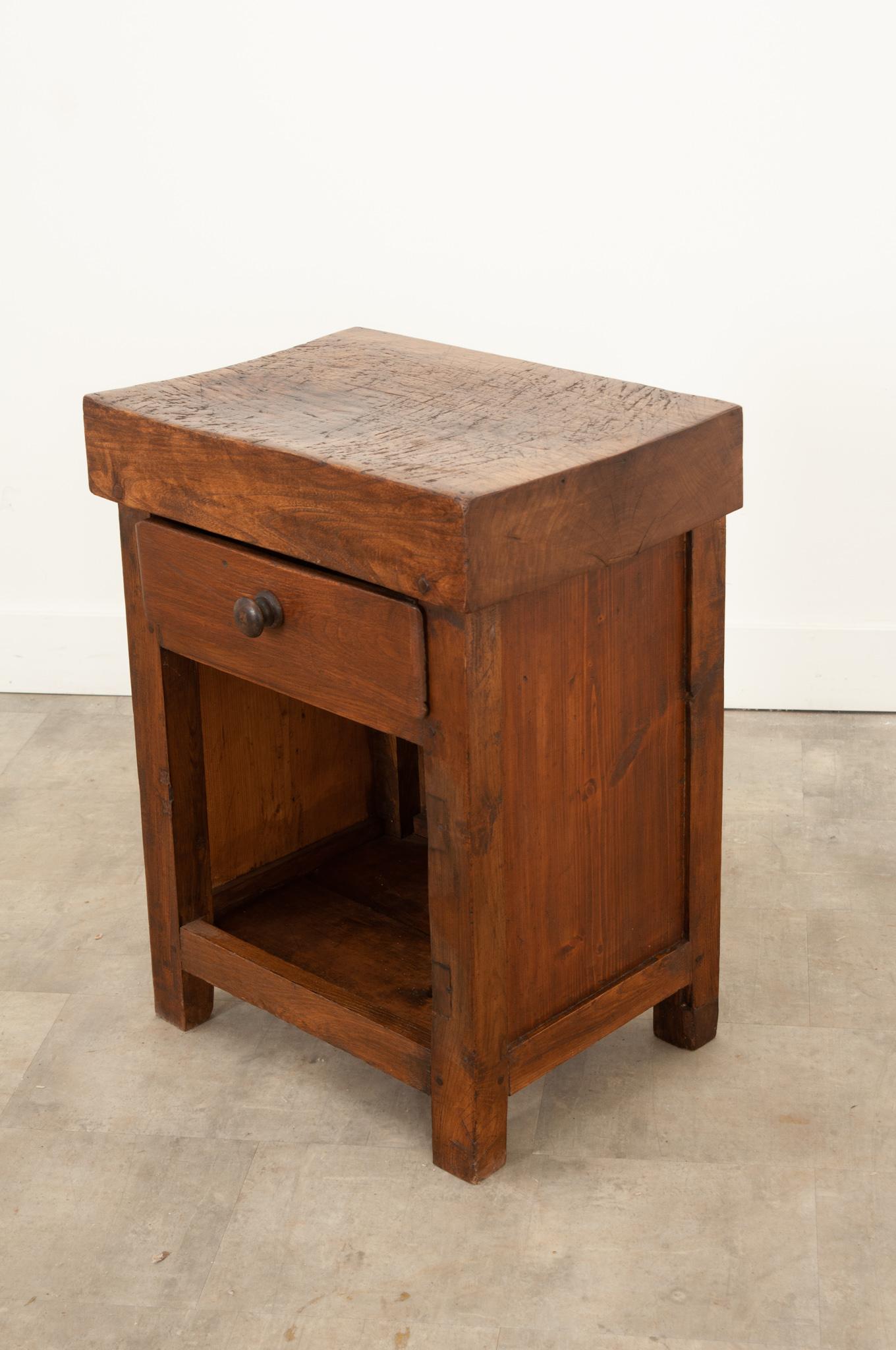 French 19th Century Elm Chopping Block Cabinet For Sale 5