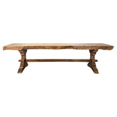 French 19th Century Elm Primitive Dining Table