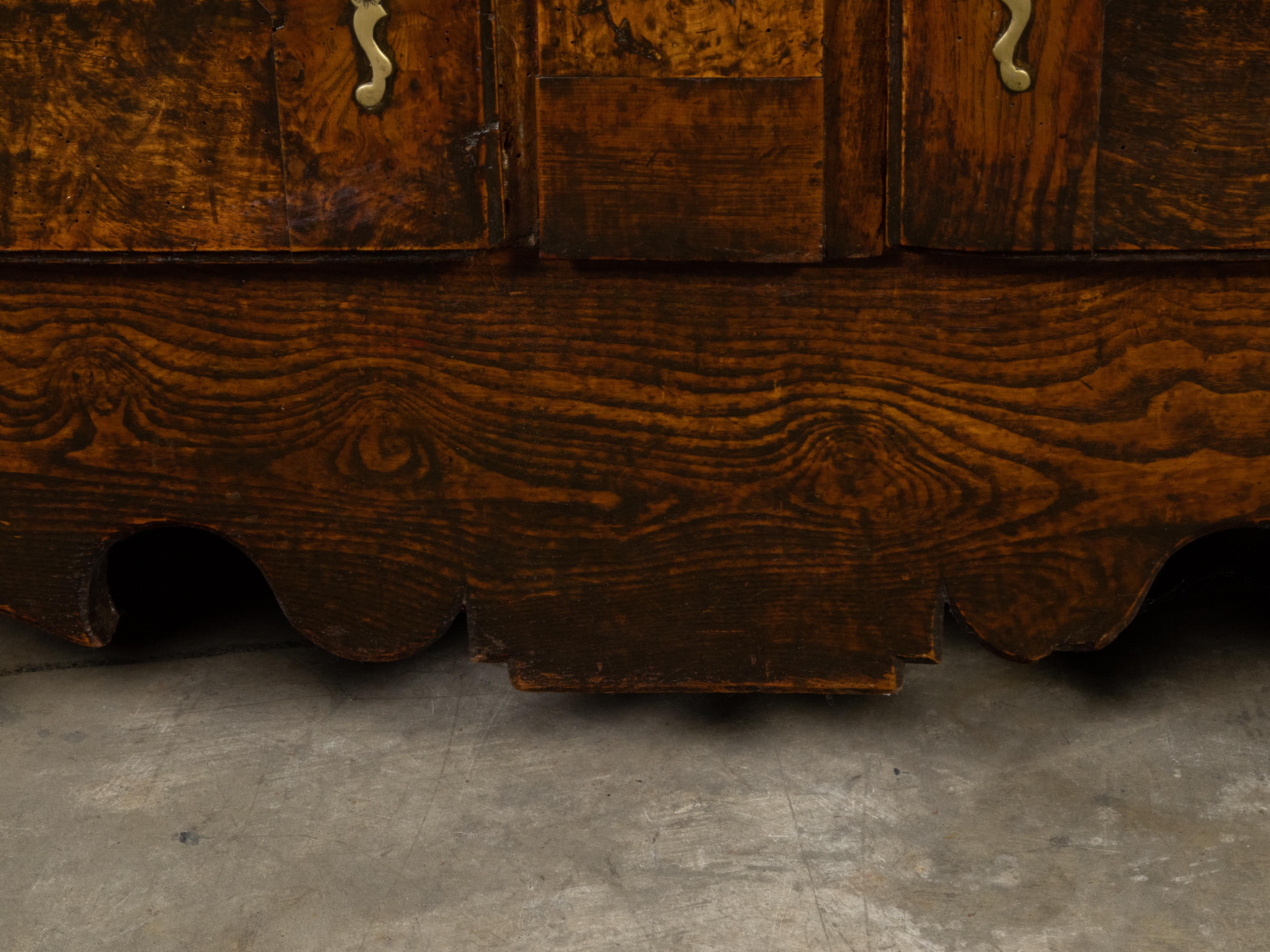 French 19th Century Elm Vaisselier with Open Shelves, Doors and Drawers For Sale 6