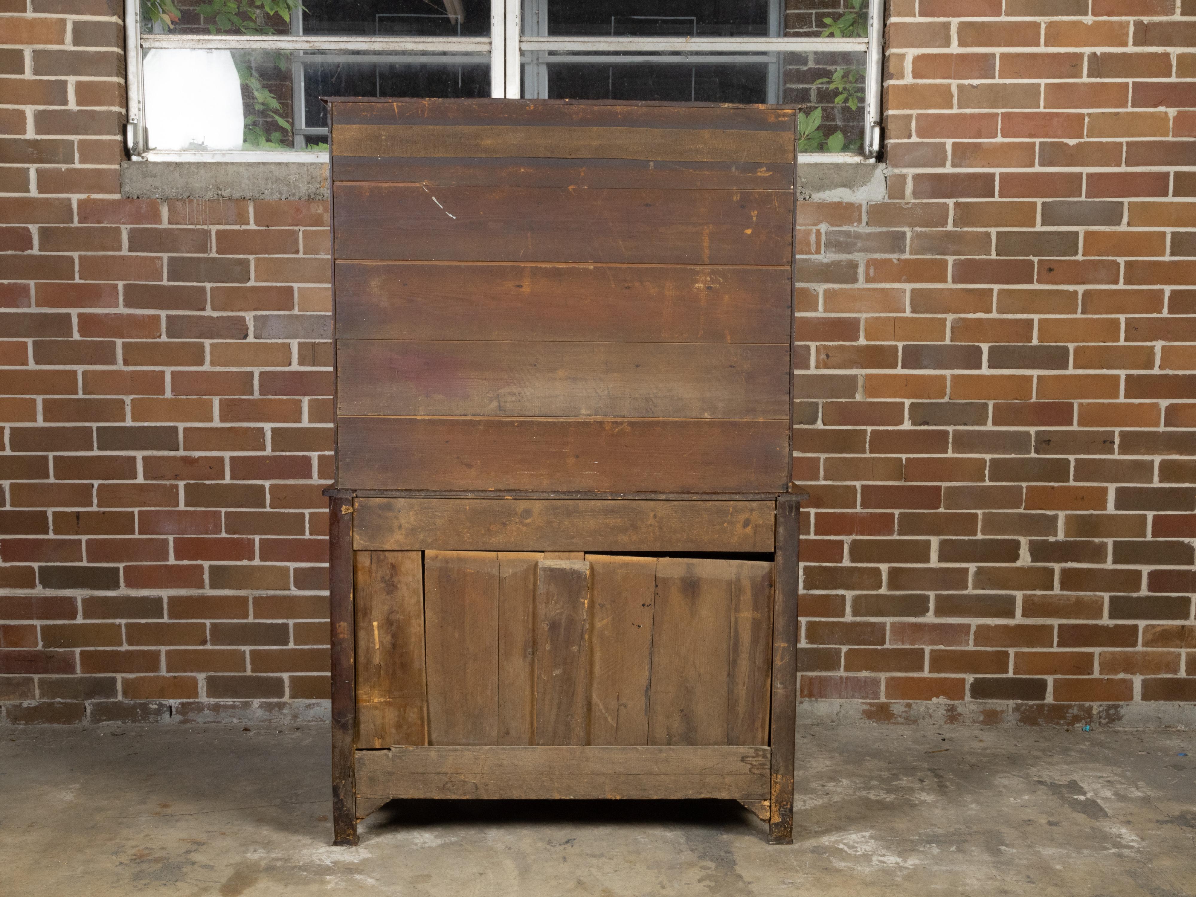 Elfenbeinfarbenes Vaisselier aus dem 19. Jahrhundert mit offenen Einlegeböden, Türen und Schubladen im Angebot 2