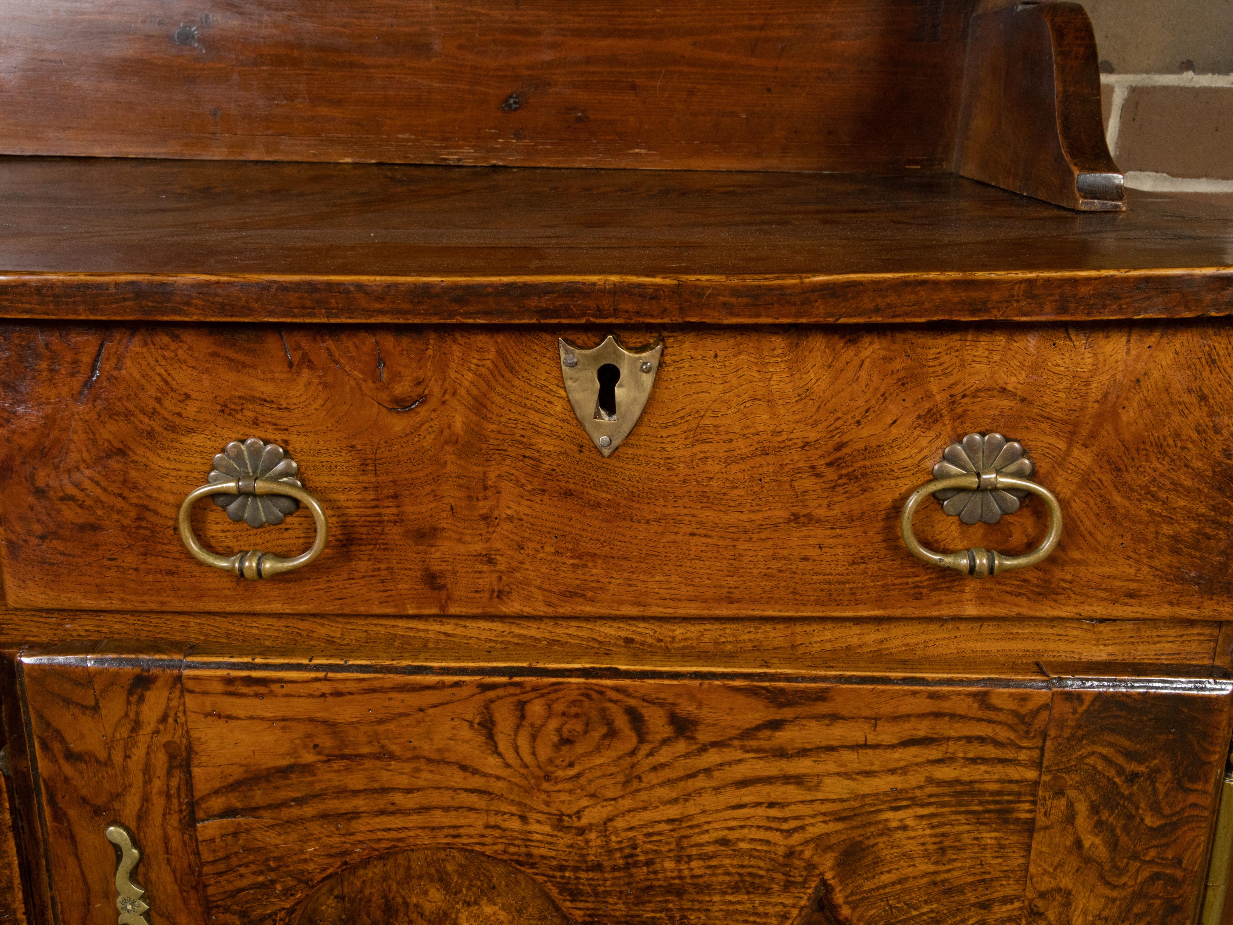 French 19th Century Elm Vaisselier with Open Shelves, Doors and Drawers For Sale 3