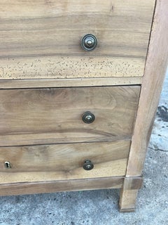 French 19th Century Empire Bleached Solid Walnut Commode