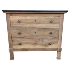 French 19th Century Empire Bleached Solid Walnut Commode