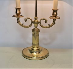 French 19th Century Empire Bronze Double Arm Bouillotte-Table Lamps