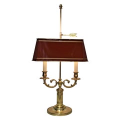 French 19th Century Empire Bronze Double Arm Bouillotte-Table Lamps