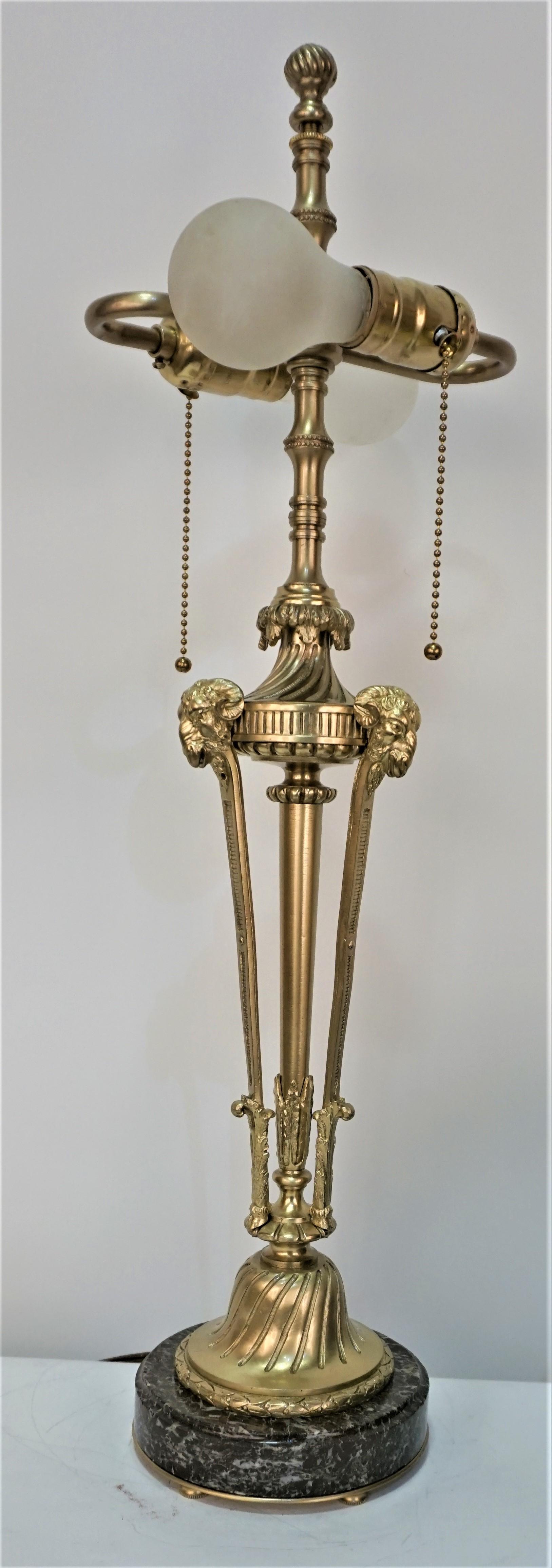 French 19th Century Empire Bronze Table Lamp In Good Condition In Fairfax, VA