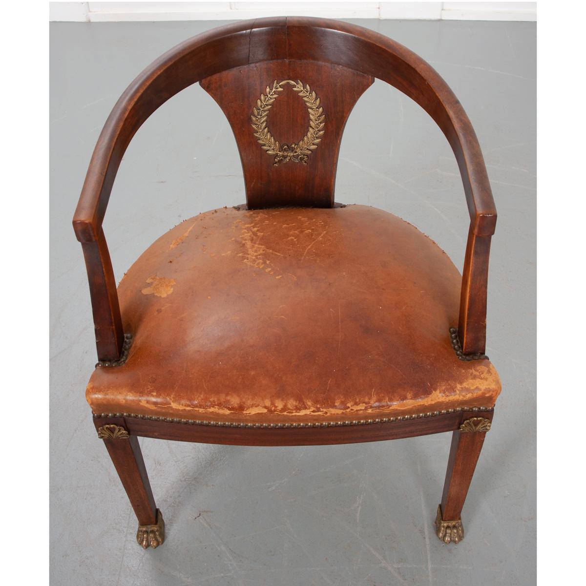 Mahogany French 19th Century Empire Chair