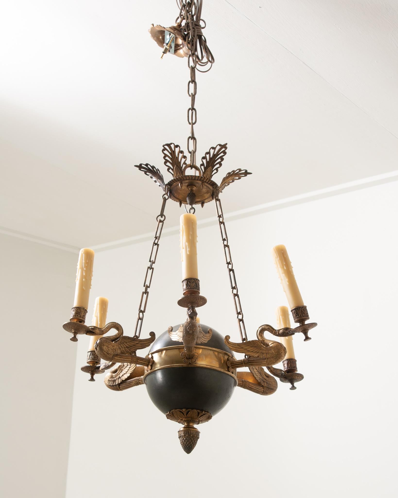 French 19th Century Empire Chandelier with Swans 6