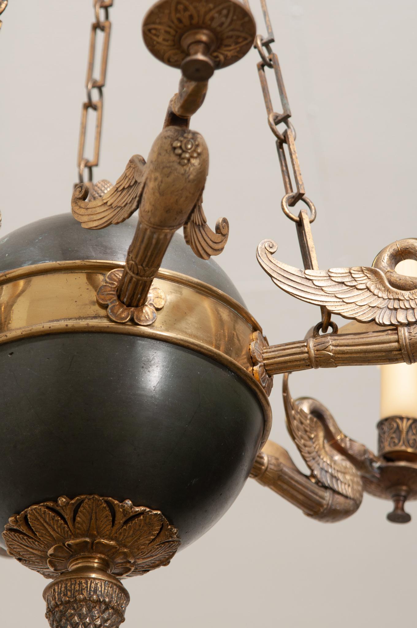 French 19th Century Empire Chandelier with Swans 7