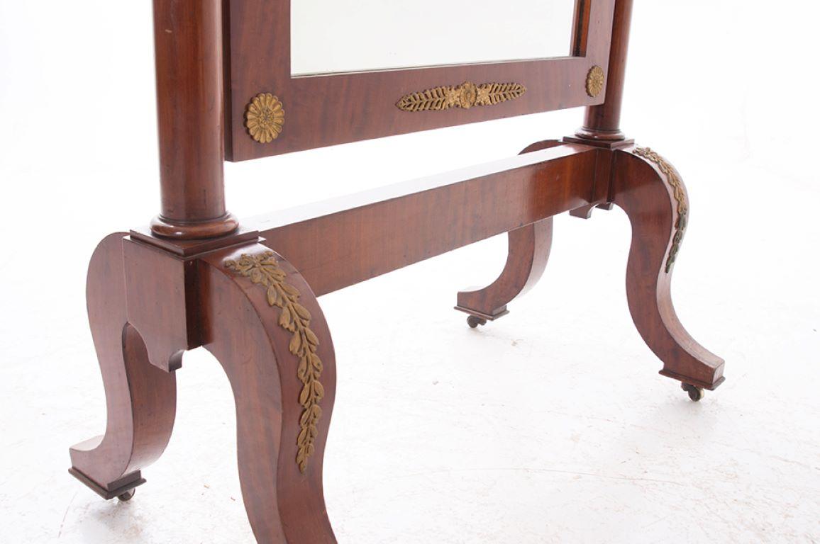 Miroir de Cheval Empire du 19ème siècle Bon état - En vente à Baton Rouge, LA