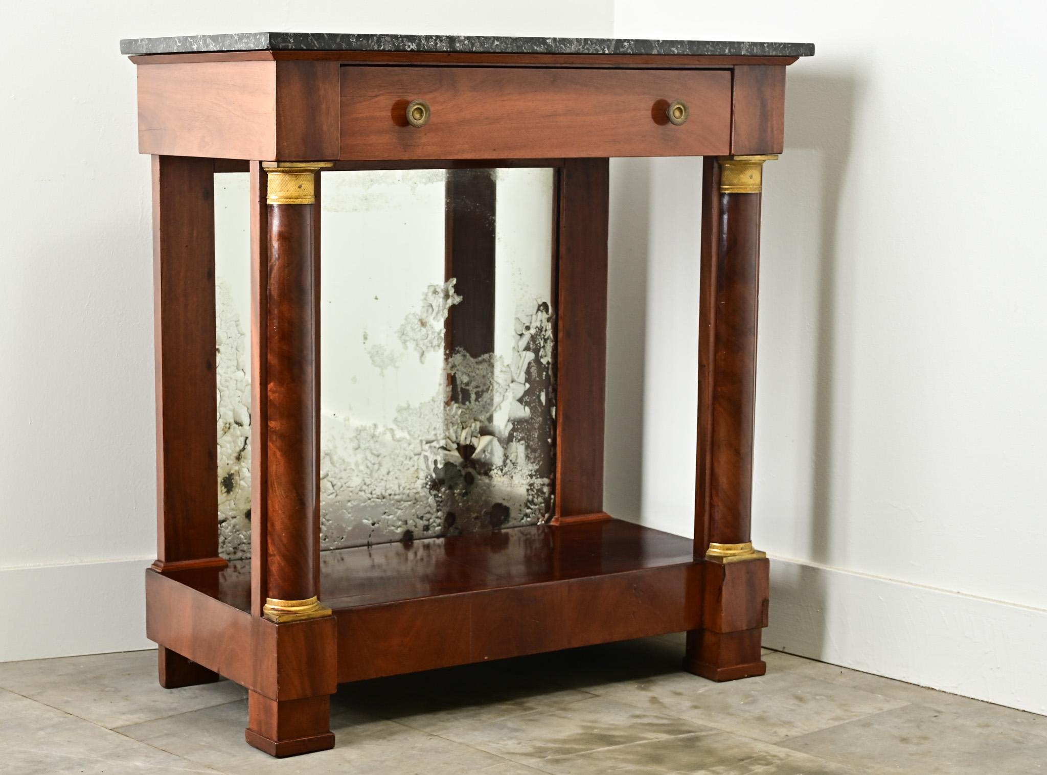 Mahogany French 19th Century Empire Console For Sale