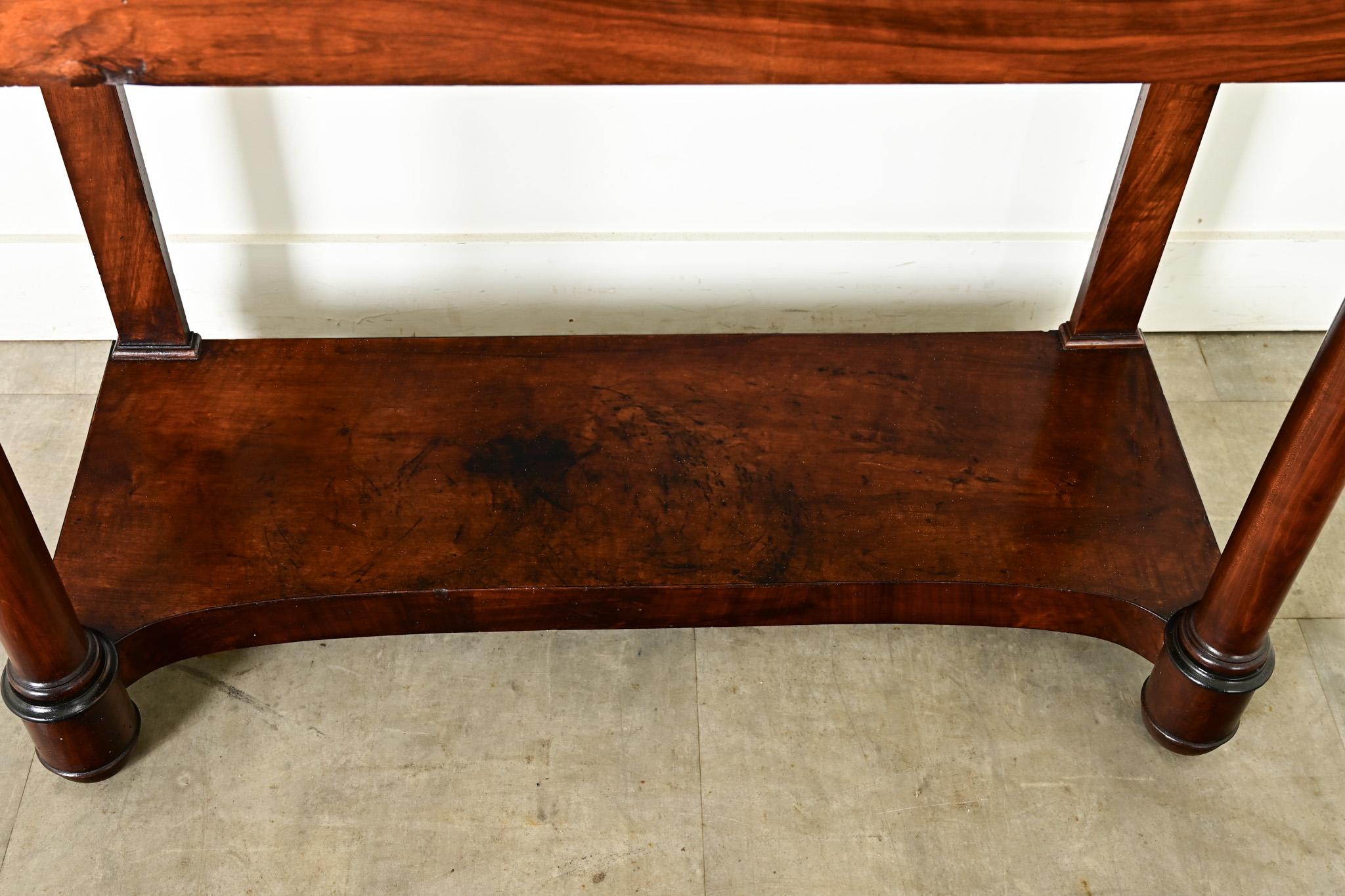 Console Impero francese del XIX secolo con piano in marmo in vendita 3