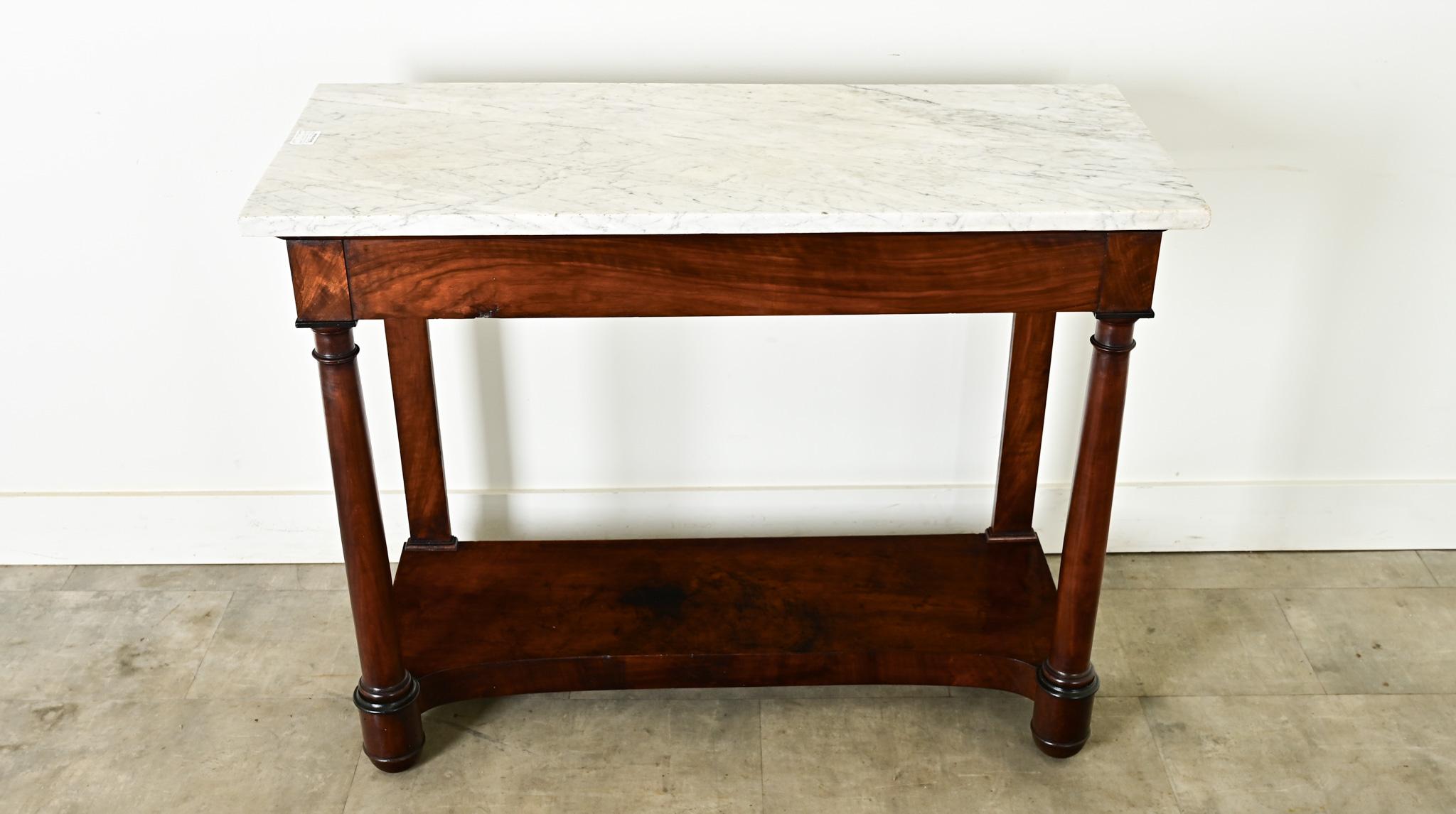 Console Impero francese del XIX secolo con piano in marmo in vendita 4