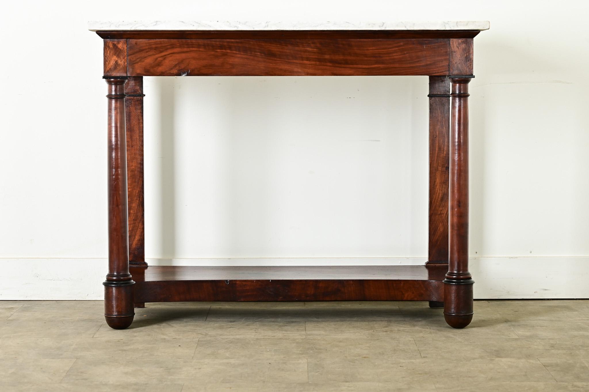 Console Impero francese del XIX secolo con piano in marmo in vendita 5