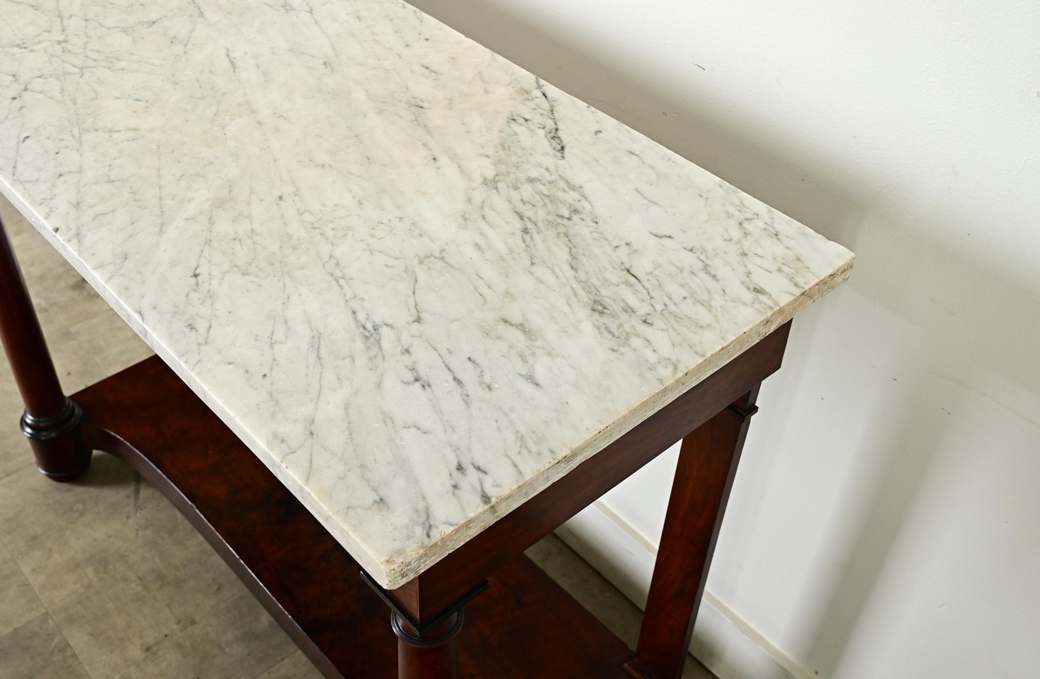 Stile impero Console Impero francese del XIX secolo con piano in marmo in vendita