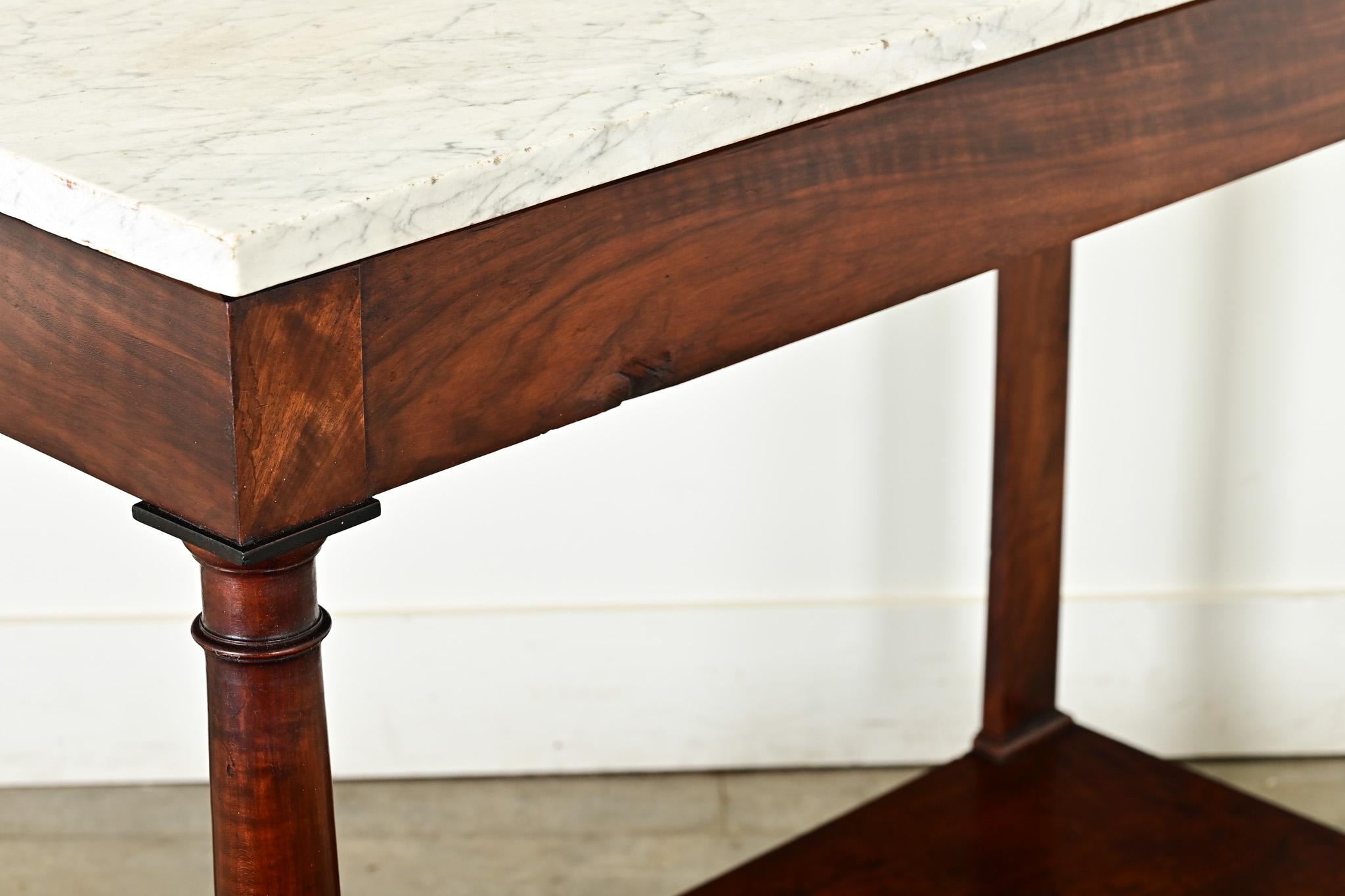 Francese Console Impero francese del XIX secolo con piano in marmo in vendita