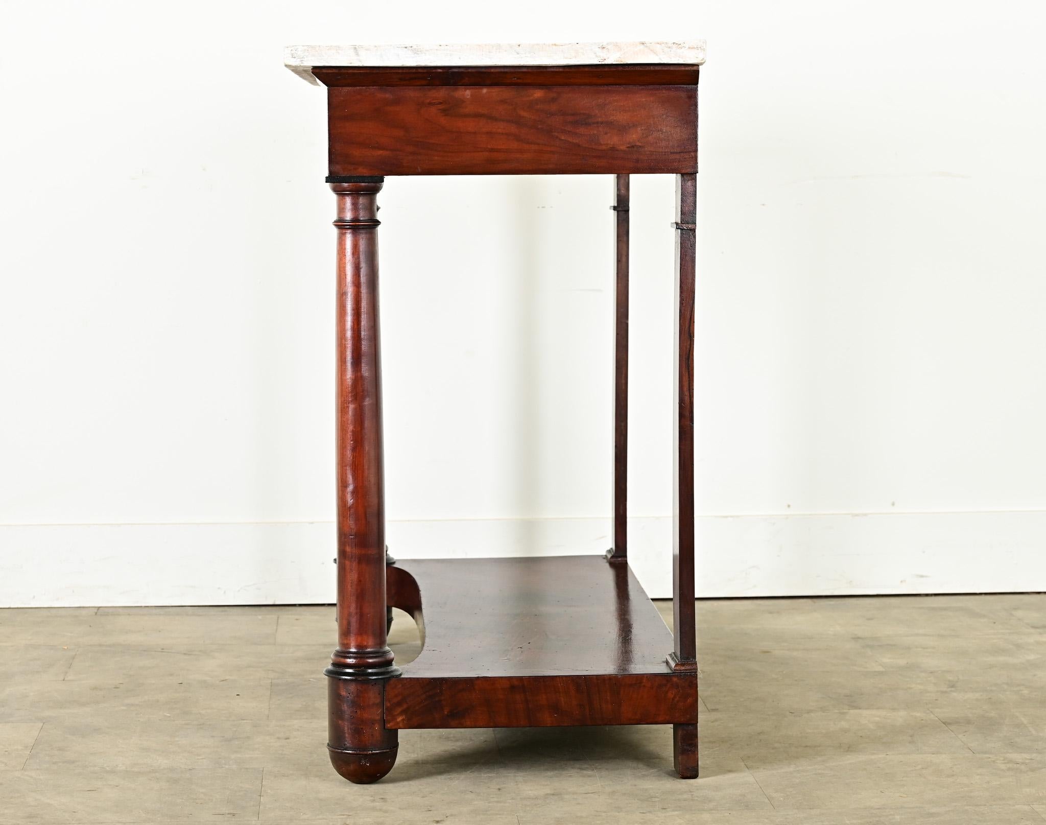 Console Impero francese del XIX secolo con piano in marmo in vendita 1