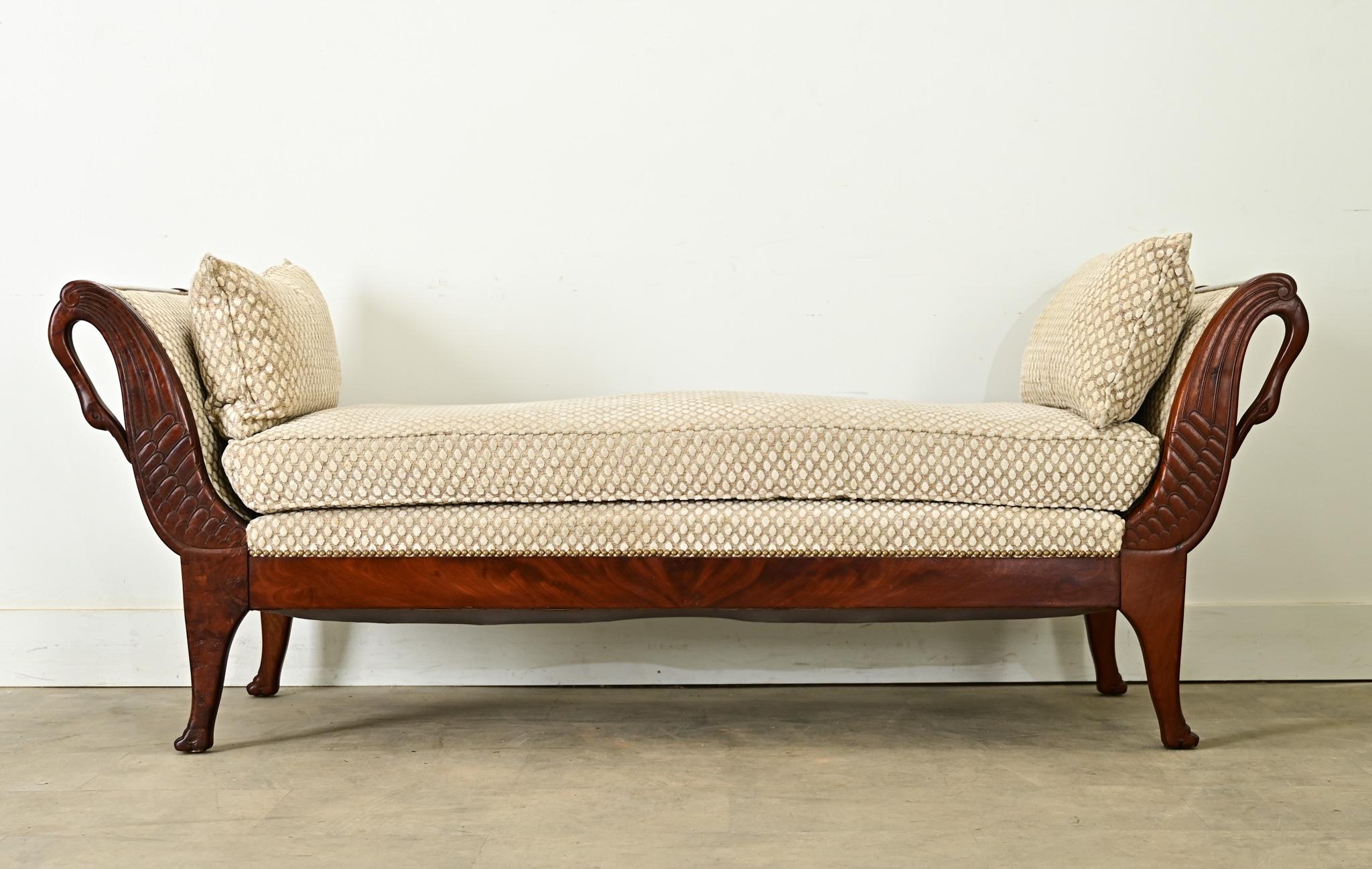 Carved French 19th Century Empire Daybed For Sale