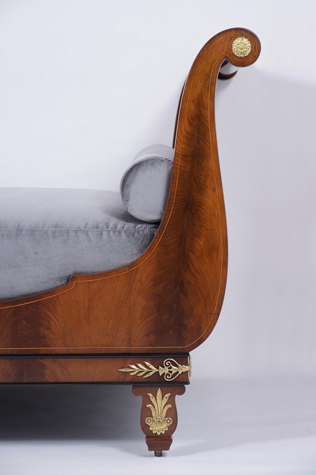 Carved French 19th Century Empire Daybed